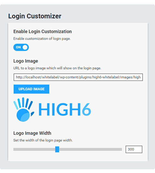 High6 Whitelabel Login Customizer